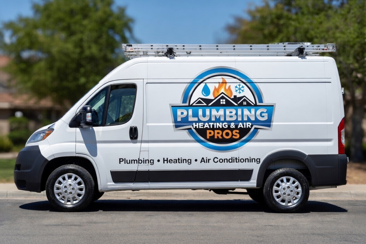 Local plumbing heating and air service van serving Beverly Hills