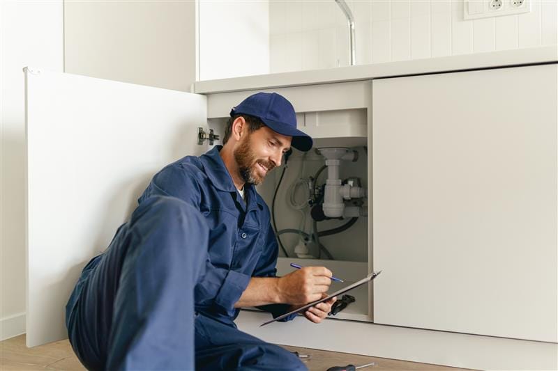 Residential plumber providing service in a Beverly Hills home